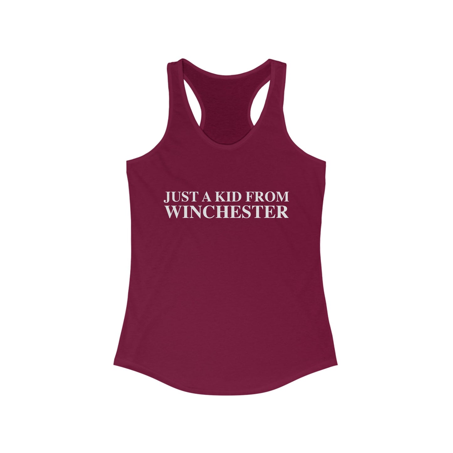 Just a kid from Winchester Women's Ideal Racerback Tank Top