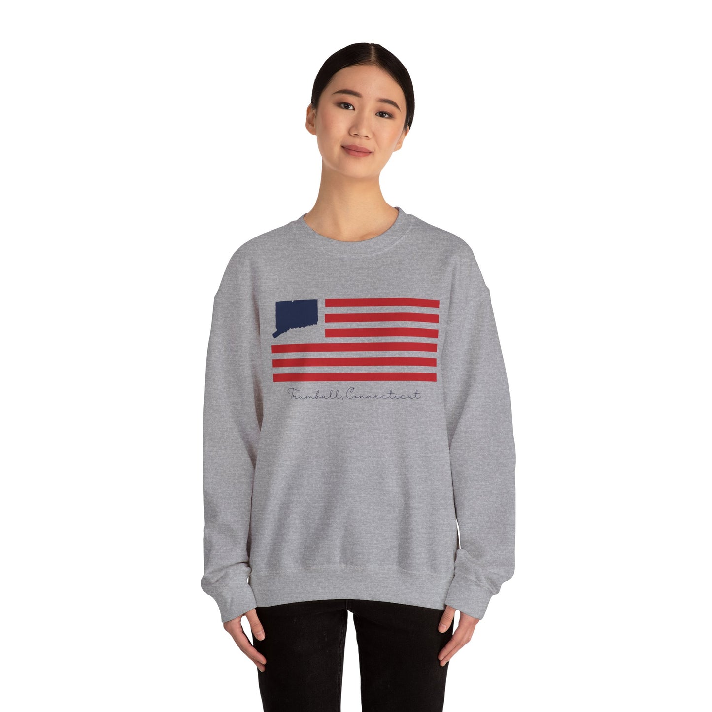 Trumbull Connecticut Flag Unisex Heavy Blend™ Crewneck Sweatshirt