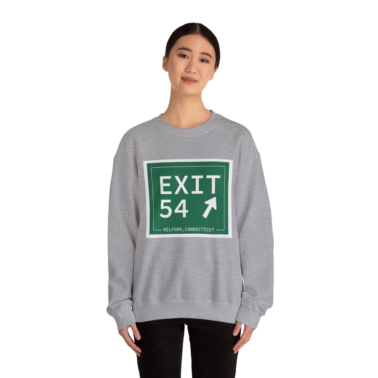 Vintage Exit 54 Merritt Parkway Sign Unisex Heavy Blend™ Crewneck Sweatshirt