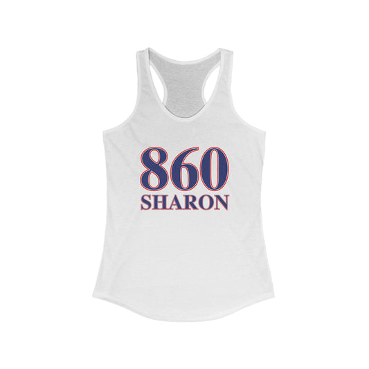 860 Sharon Red White & Blue Women's Ideal Racerback Tank Top