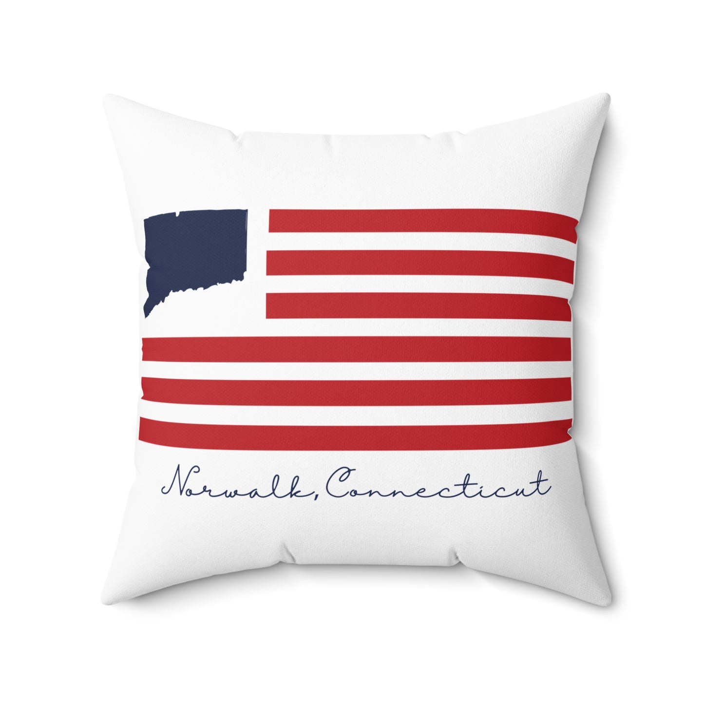 Norwalk Connecticut Flag Spun Polyester Square Pillow