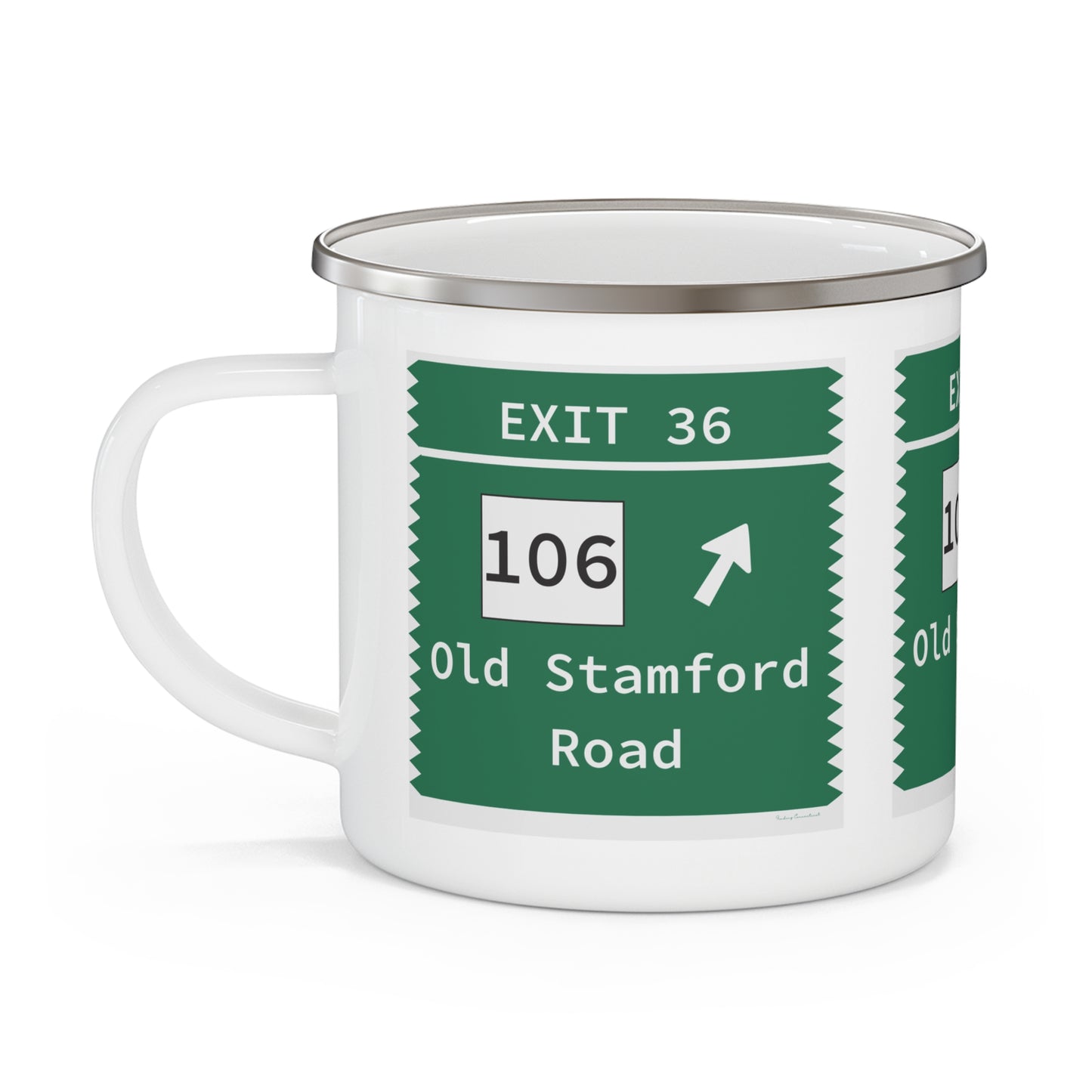 Vintage Merritt Parkway Exit 36 Sign Enamel Camping Mug