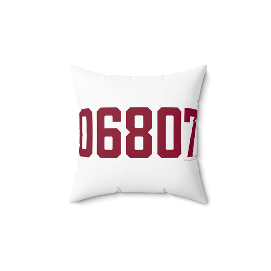 06807 - Greenwich Connecticut Zip Code Spun Polyester Square Pillow