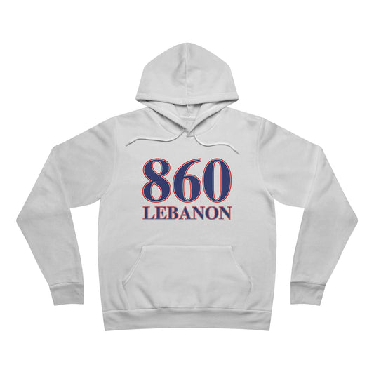 860 Lebanon Red White & Blue Unisex Sponge Fleece Pullover Hoodie