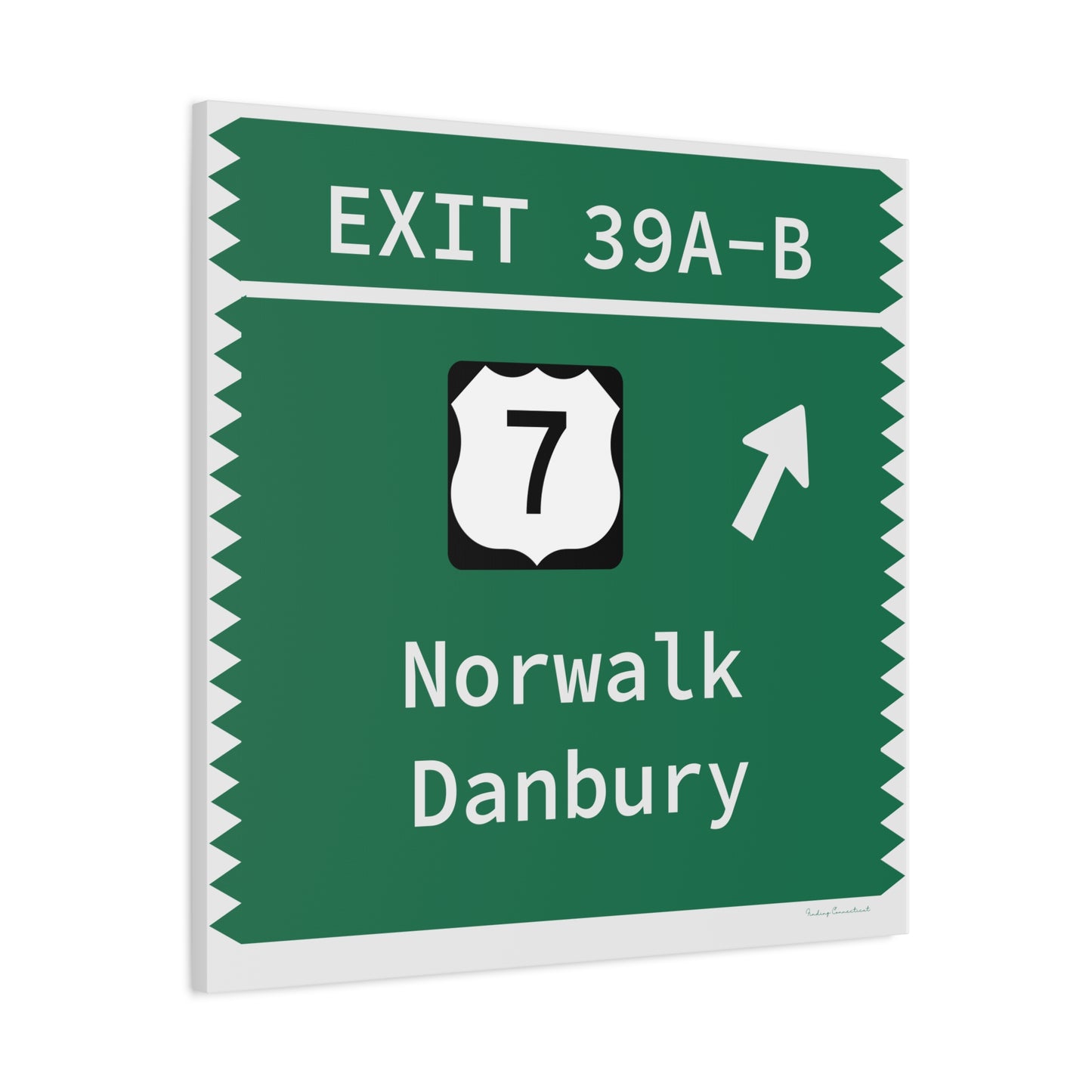 Vintage Merritt Parkway Exit 39 A-B SignMatte Canvas, Stretched, 1.25"