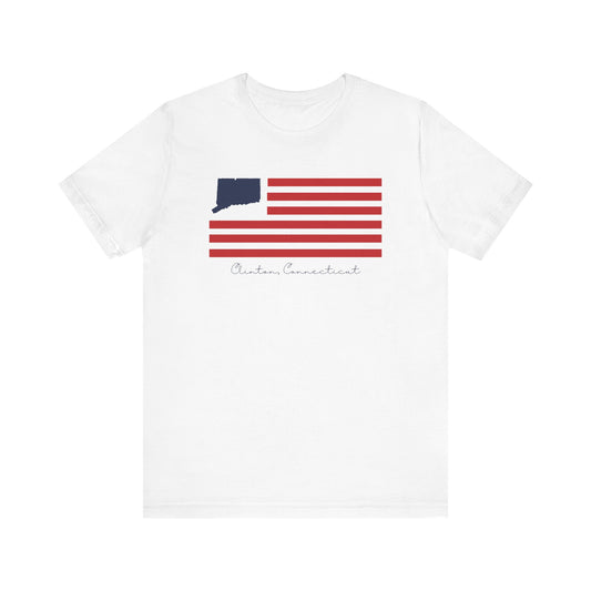 Clinton Connecticut Flag Unisex Jersey Short Sleeve T-Shirt