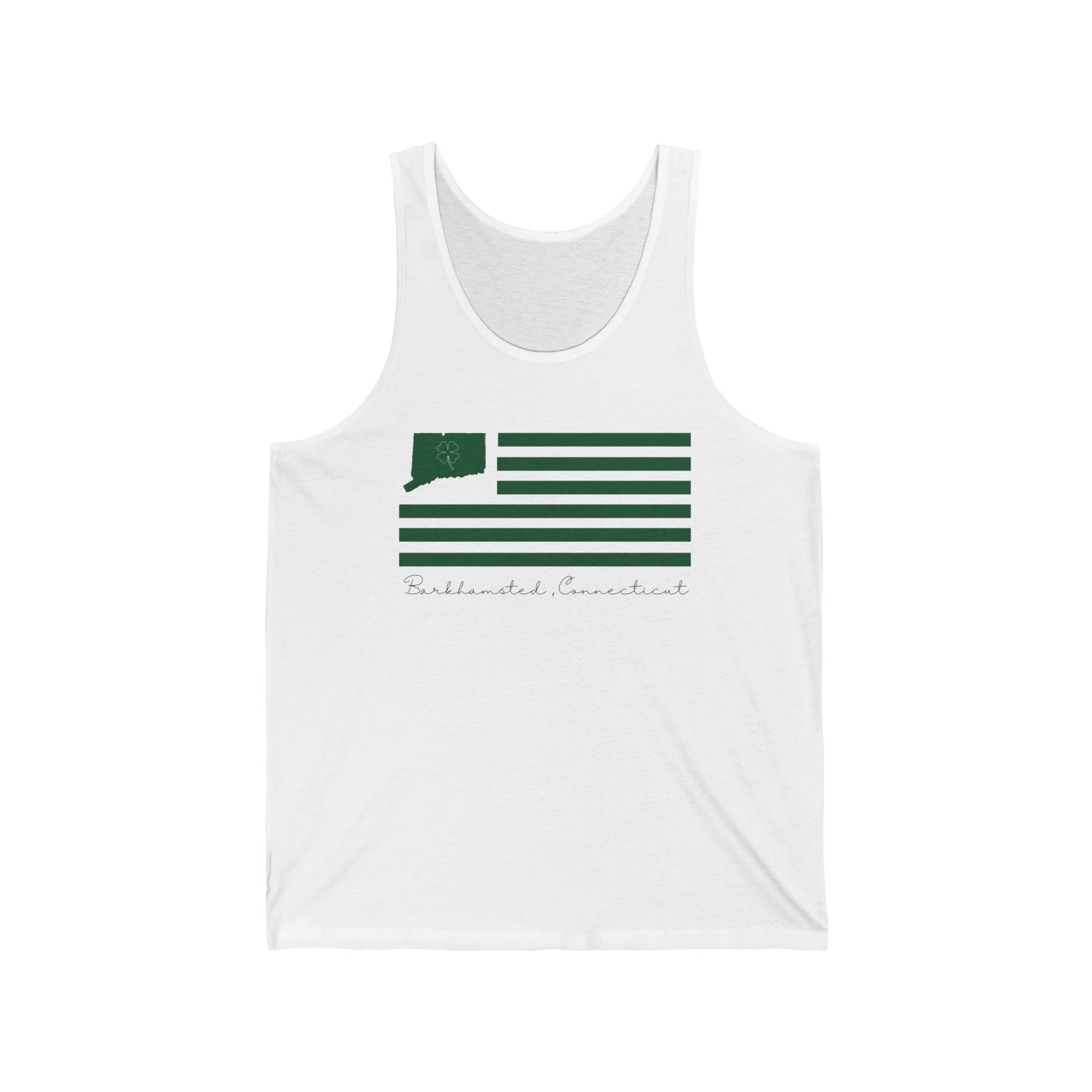 Barkhamsted Connecticut St. Patrick’s Day Flag Unisex Jersey Tank Top