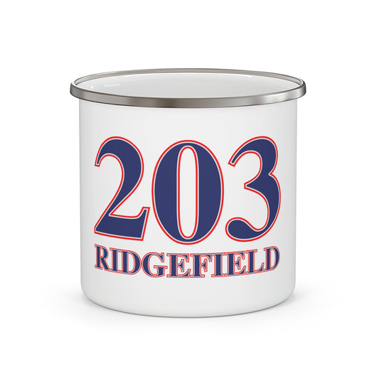 203 Ridgefield Red White & Blue Enamel Camping Mug