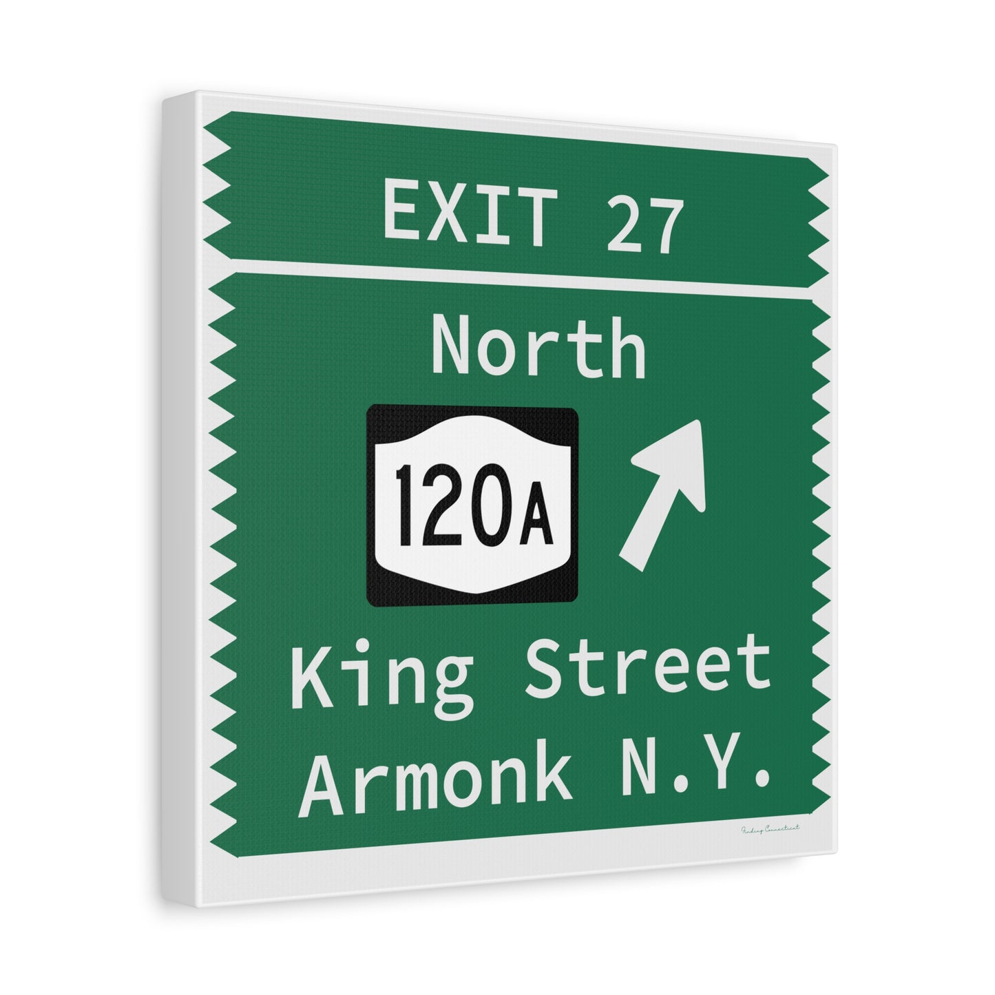 Vintage Merritt Parkway Exit 27 Sign Matte Canvas, Stretched, 1.25"