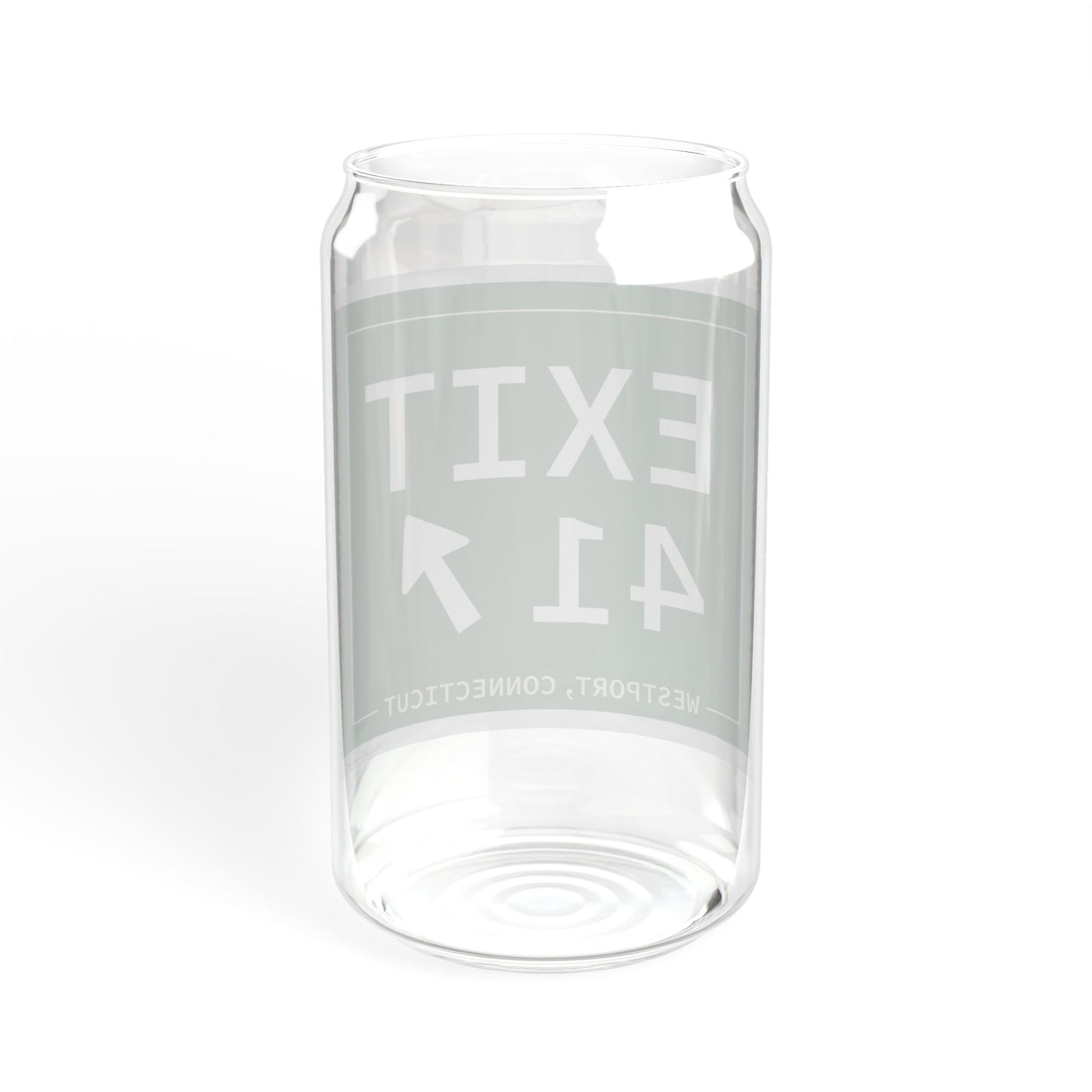 Vintage Exit 41 Merritt Parkway Sign Sipper Glass, 16oz