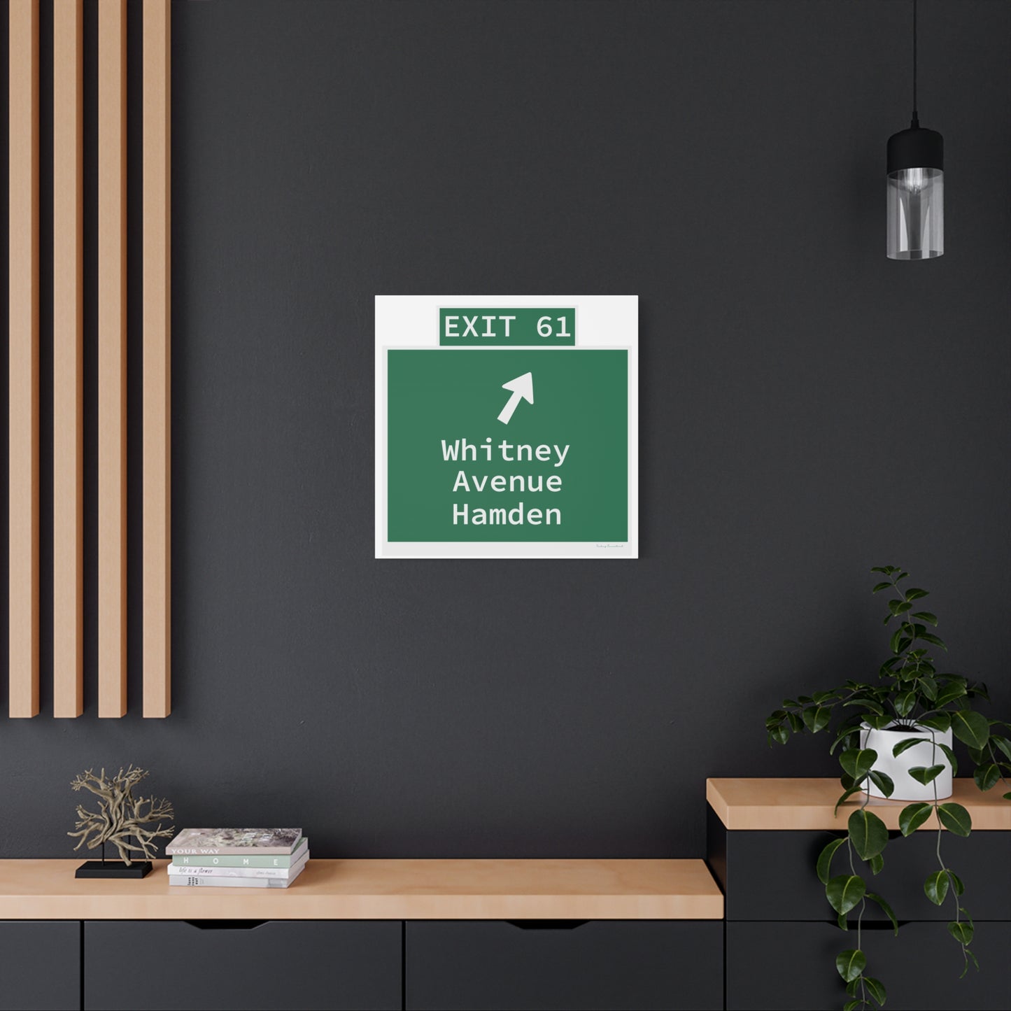 Vintage WCP Exit 61 Sign Matte Canvas, Stretched, 1.25"
