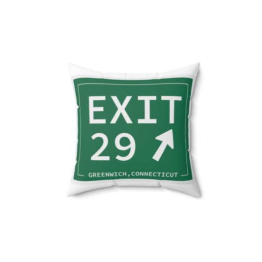Vintage Exit 29 Merritt Parkway Sign Spun Polyester Square Pillow