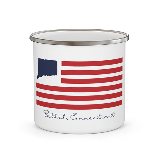 Bethel Connecticut Flag Enamel Camping Mug