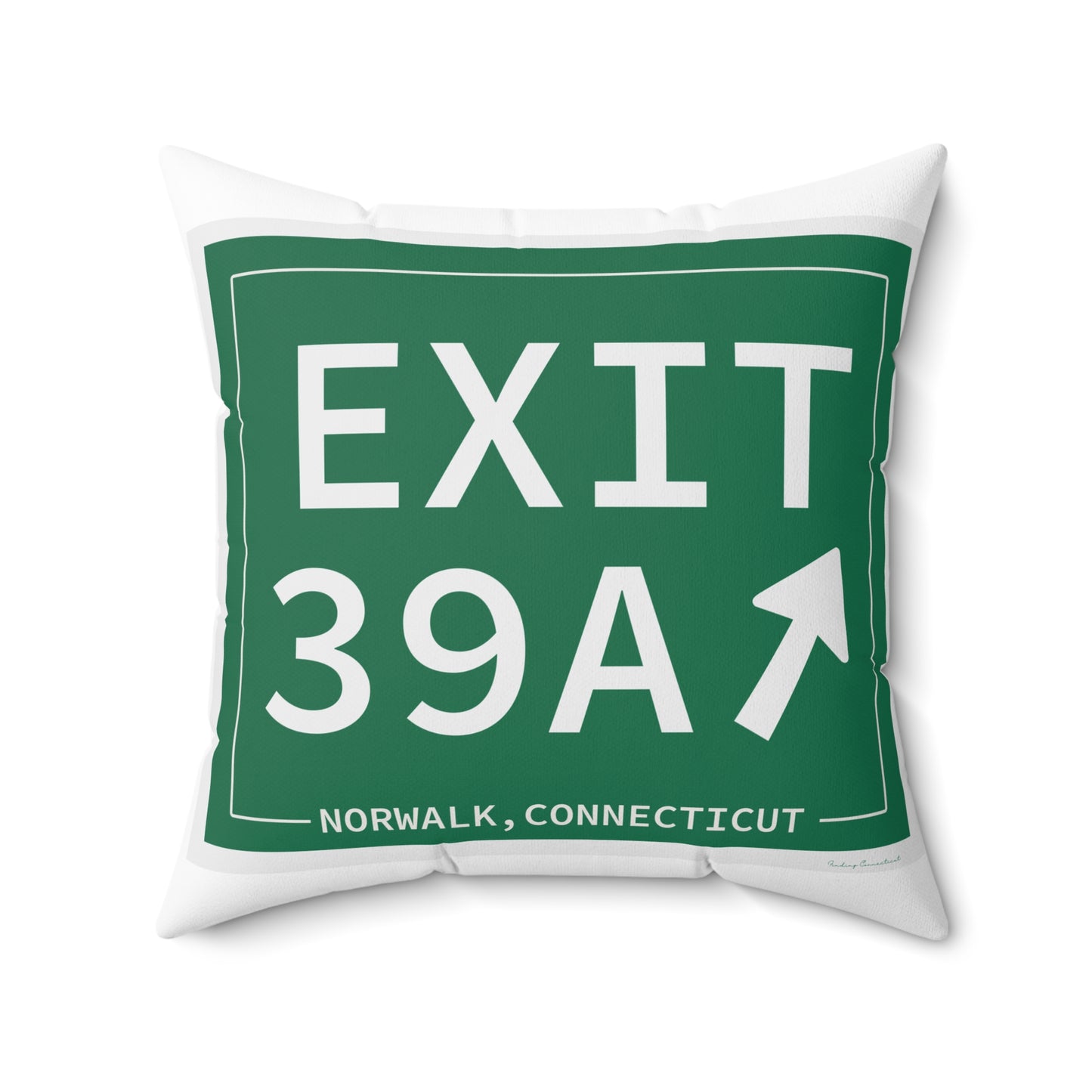 Vintage Exit 39A Merritt Parkway Sign Spun Polyester Square Pillow