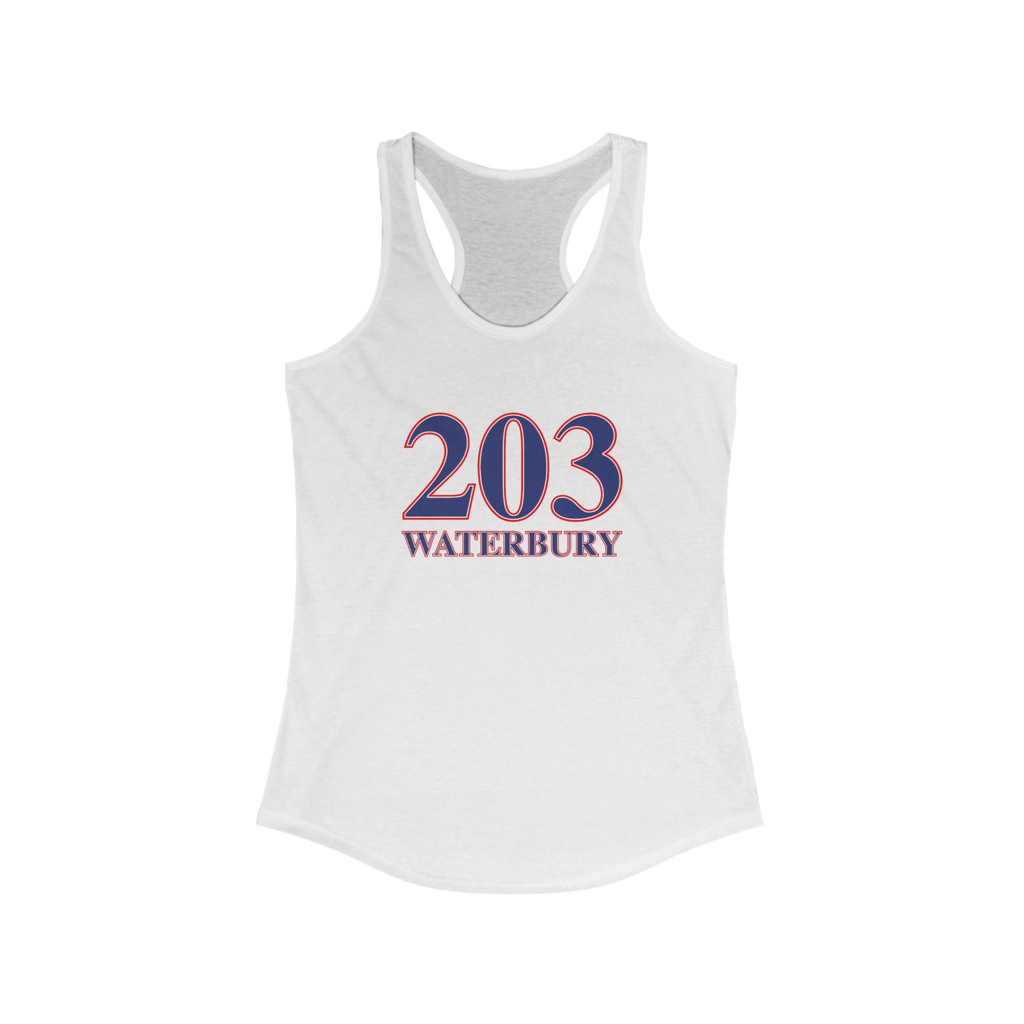 203 Waterbury Red, White & Blue Women's Ideal Racerback Tank Top