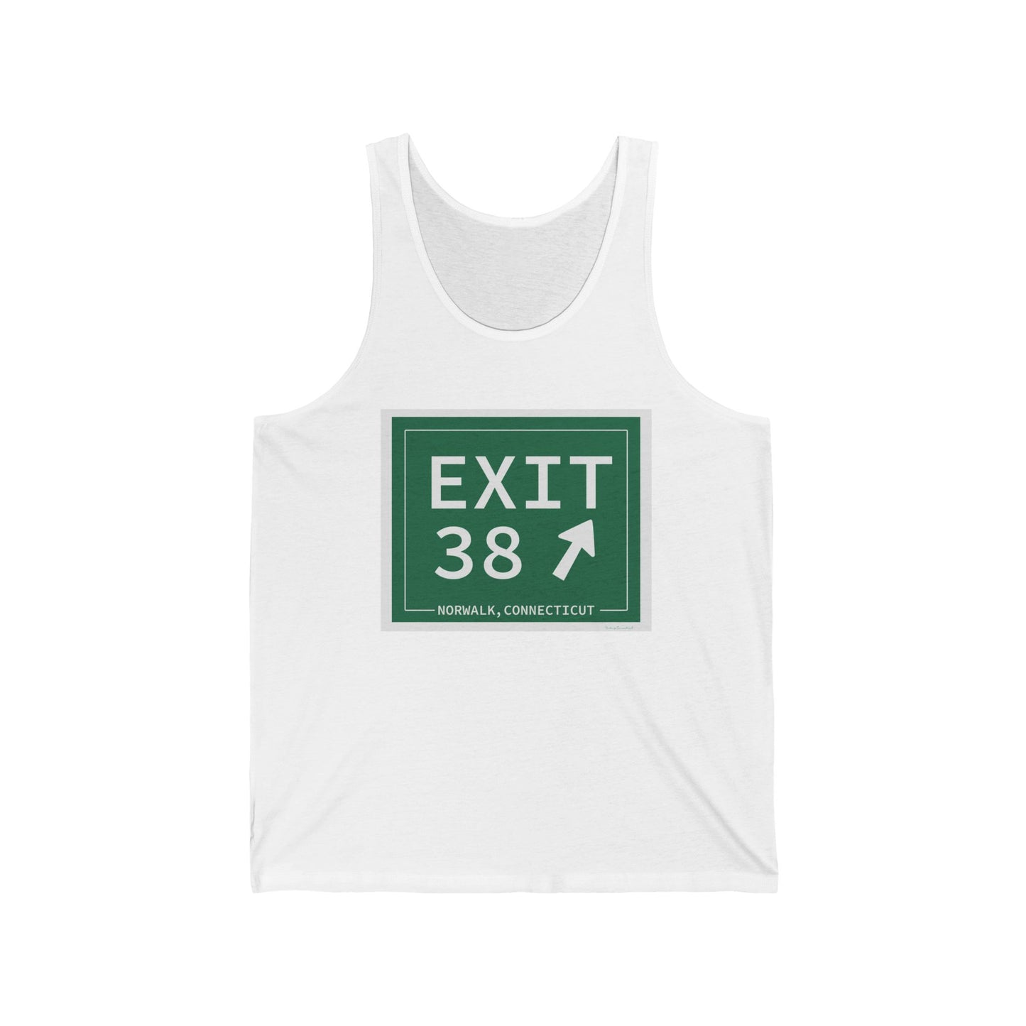 Vintage Exit 38 Merritt Parkway Sign Unisex Jersey Tank Top