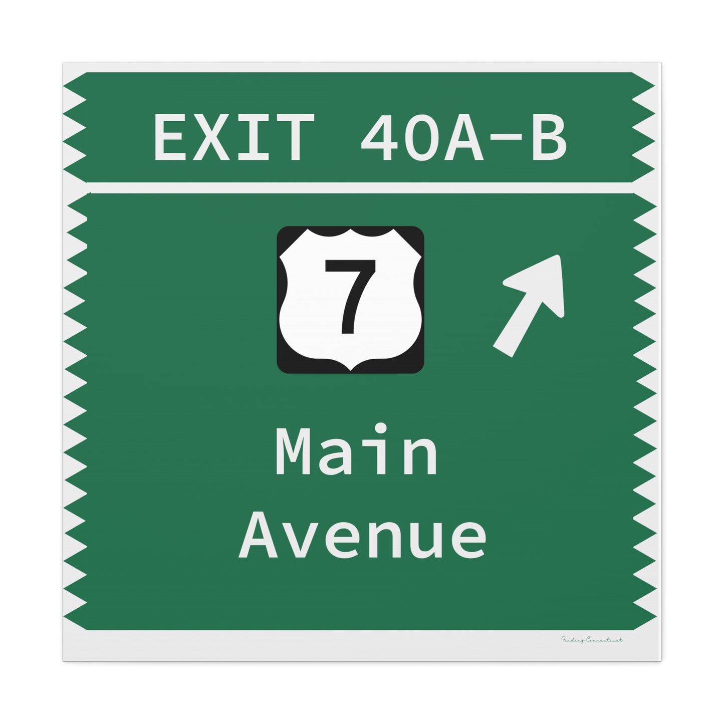 Vintage Merritt Parkway Exit 40 A-B Sign Matte Canvas, Stretched, 1.25"