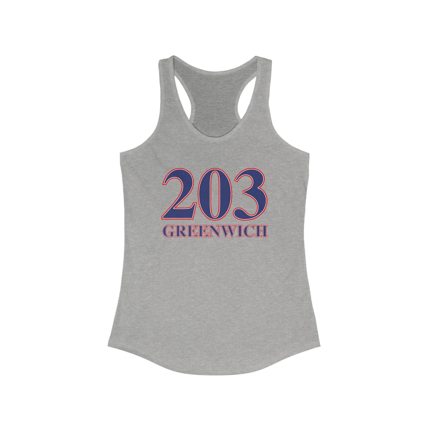 203 Greenwich Red, White & Blue Women's Ideal Racerback Tank Top