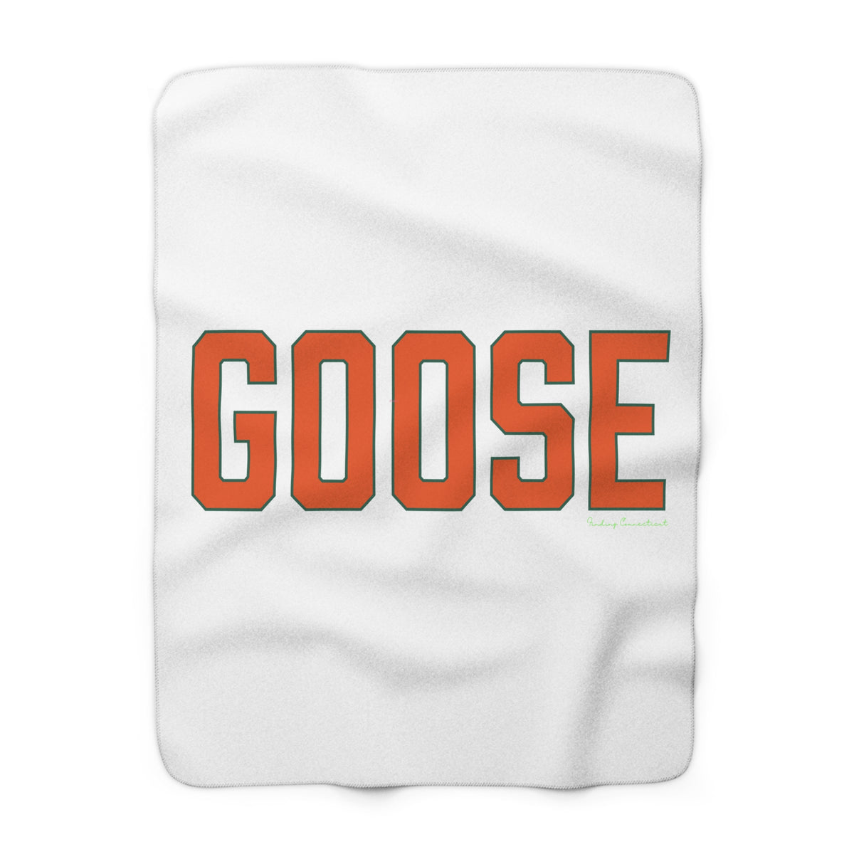 Goose Zip Code Orange & Green Sherpa Fleece Blanket