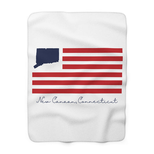 New Canaan Connecticut Flag Sherpa Fleece Blanket