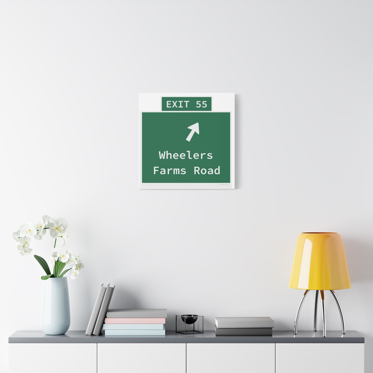 Vintage WCP Exit 55 Sign Matte Canvas, Stretched, 1.25"