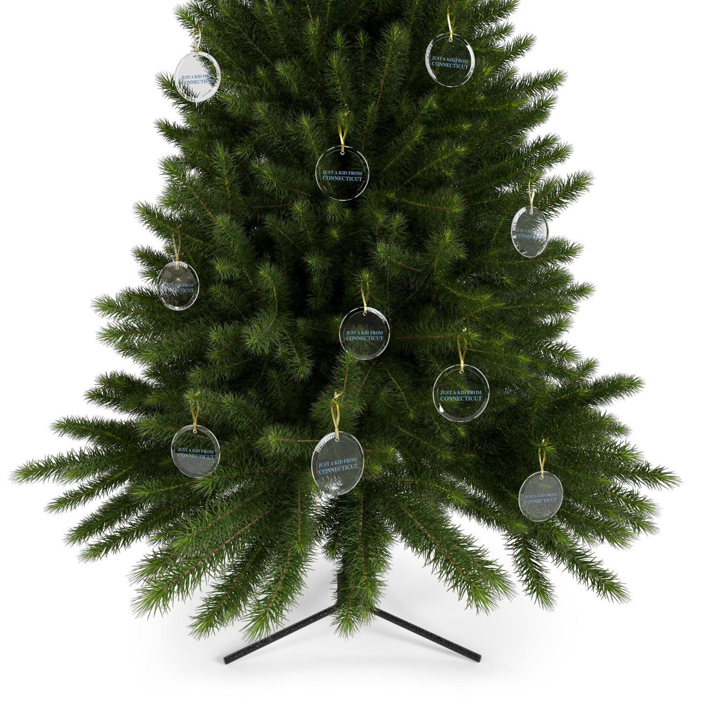 Just a kid from Connecticut Glass Ornaments