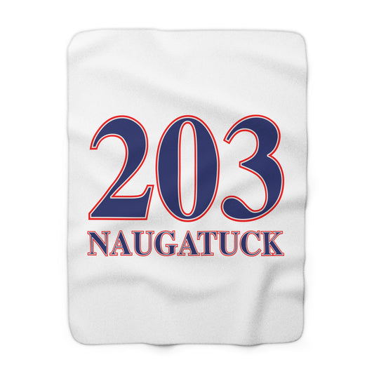 203 Naugatuck Red White & Blue Sherpa Fleece Blanket