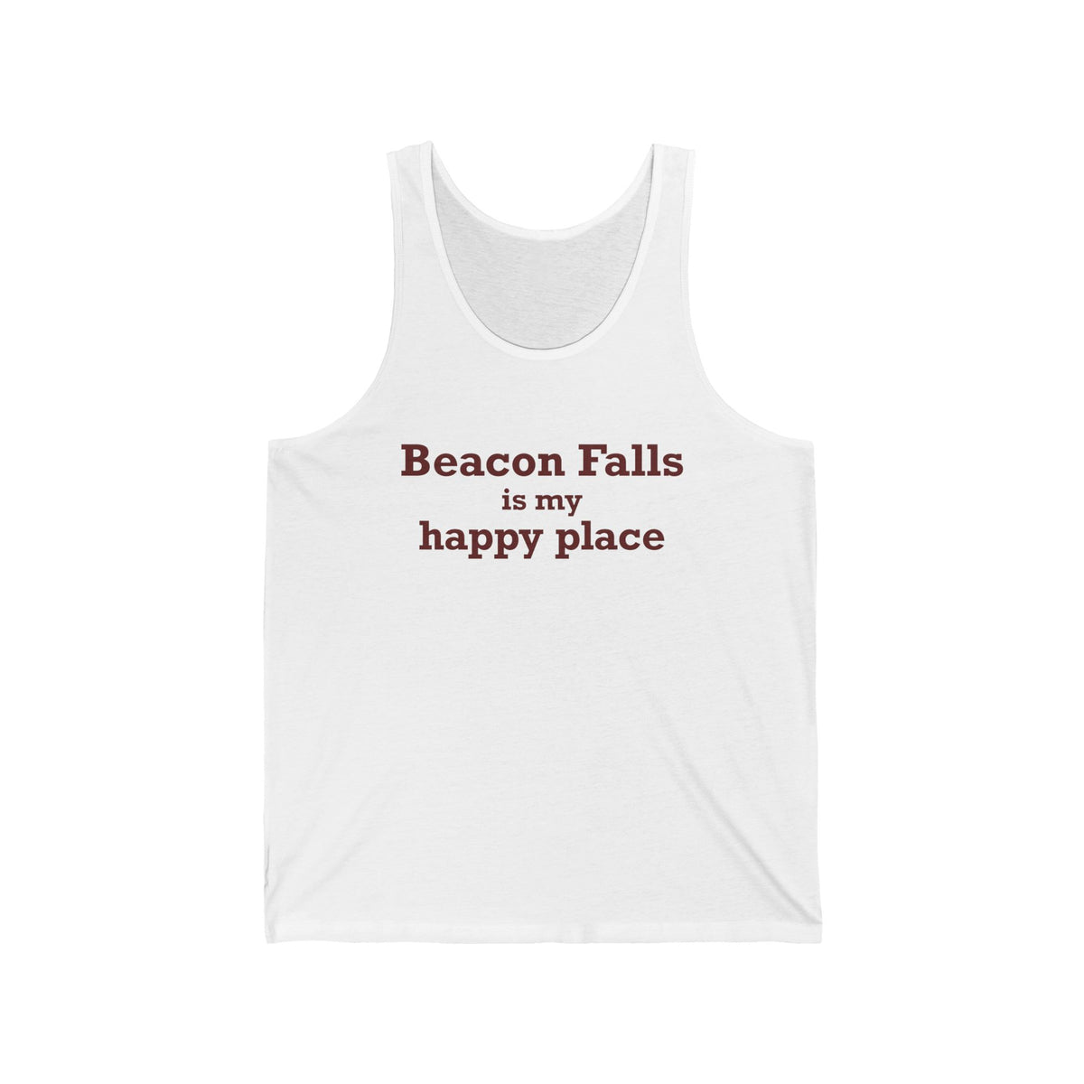 Beacon Falls is My Happy Place Unisex Jersey Tank Top