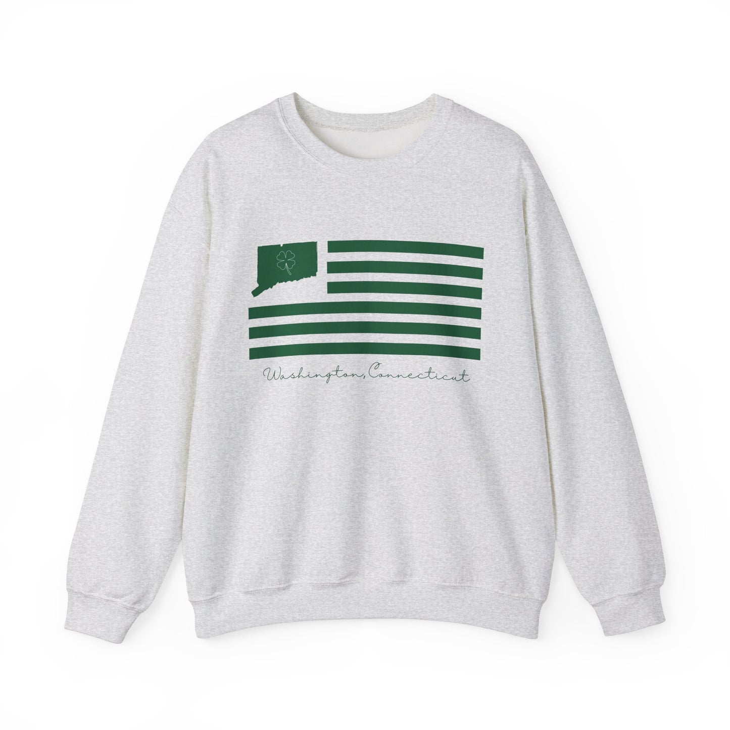Washington Connecticut St. Patrick’s Day Flag Unisex Heavy Blend™ Crewneck Sweatshirt