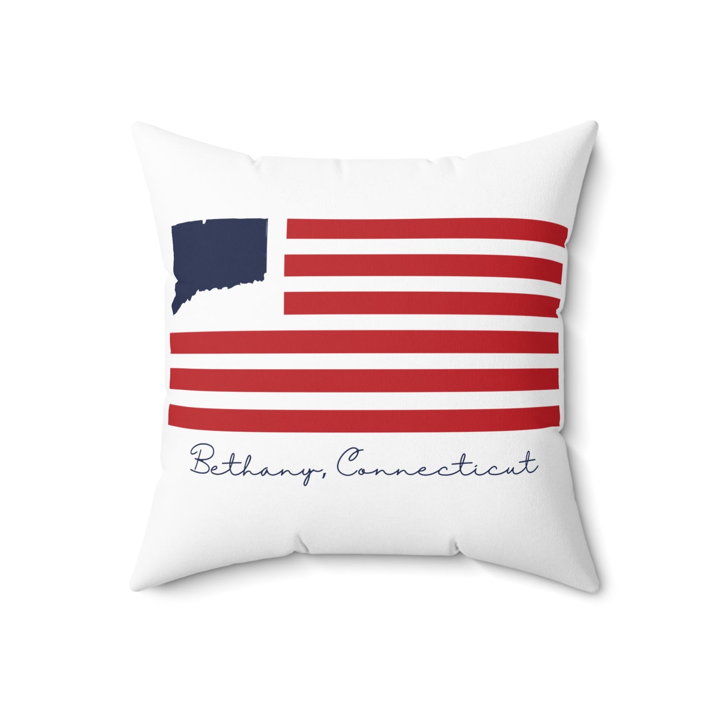 Bethany Connecticut Flag Spun Polyester Square Pillow