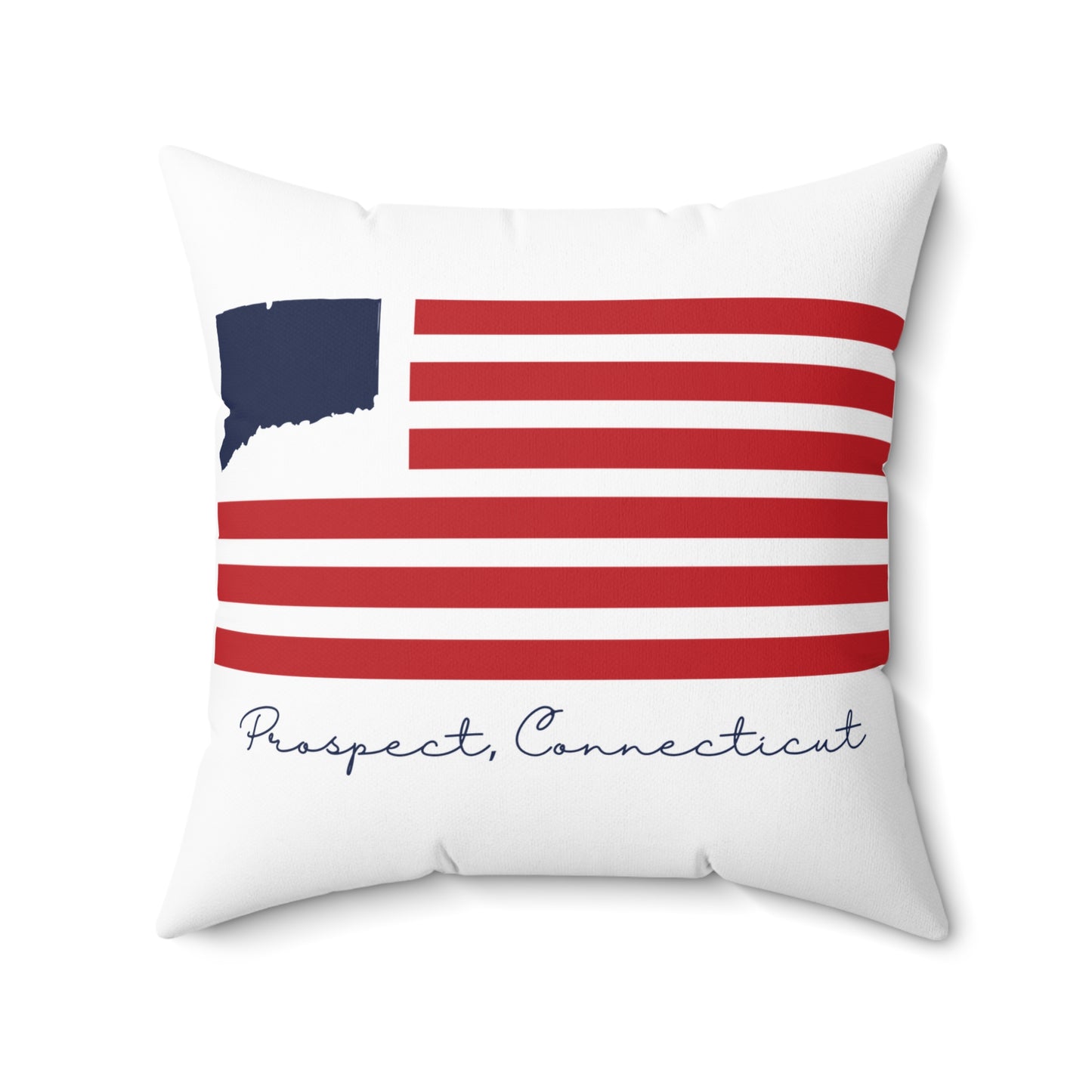 Prospect Connecticut Flag Spun Polyester Square Pillow