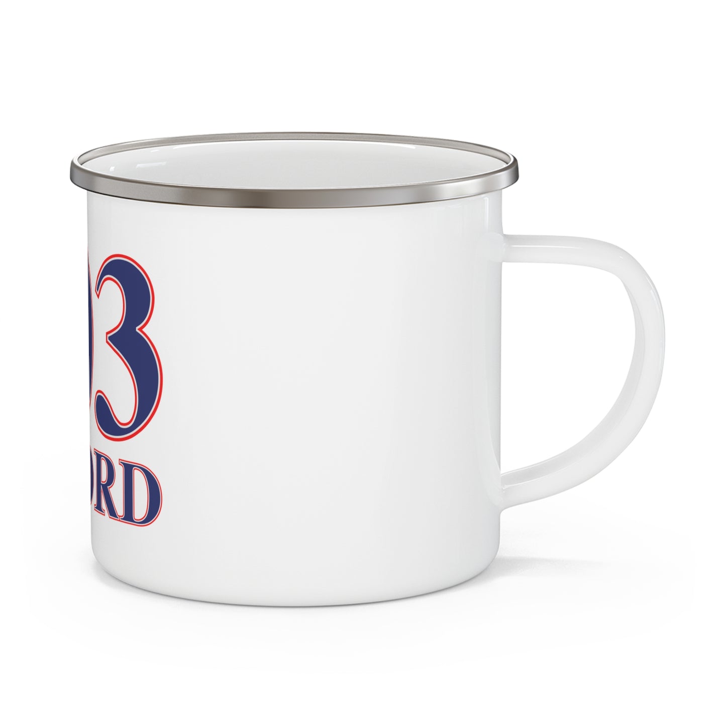 203 Oxford Red White & Blue Enamel Camping Mug