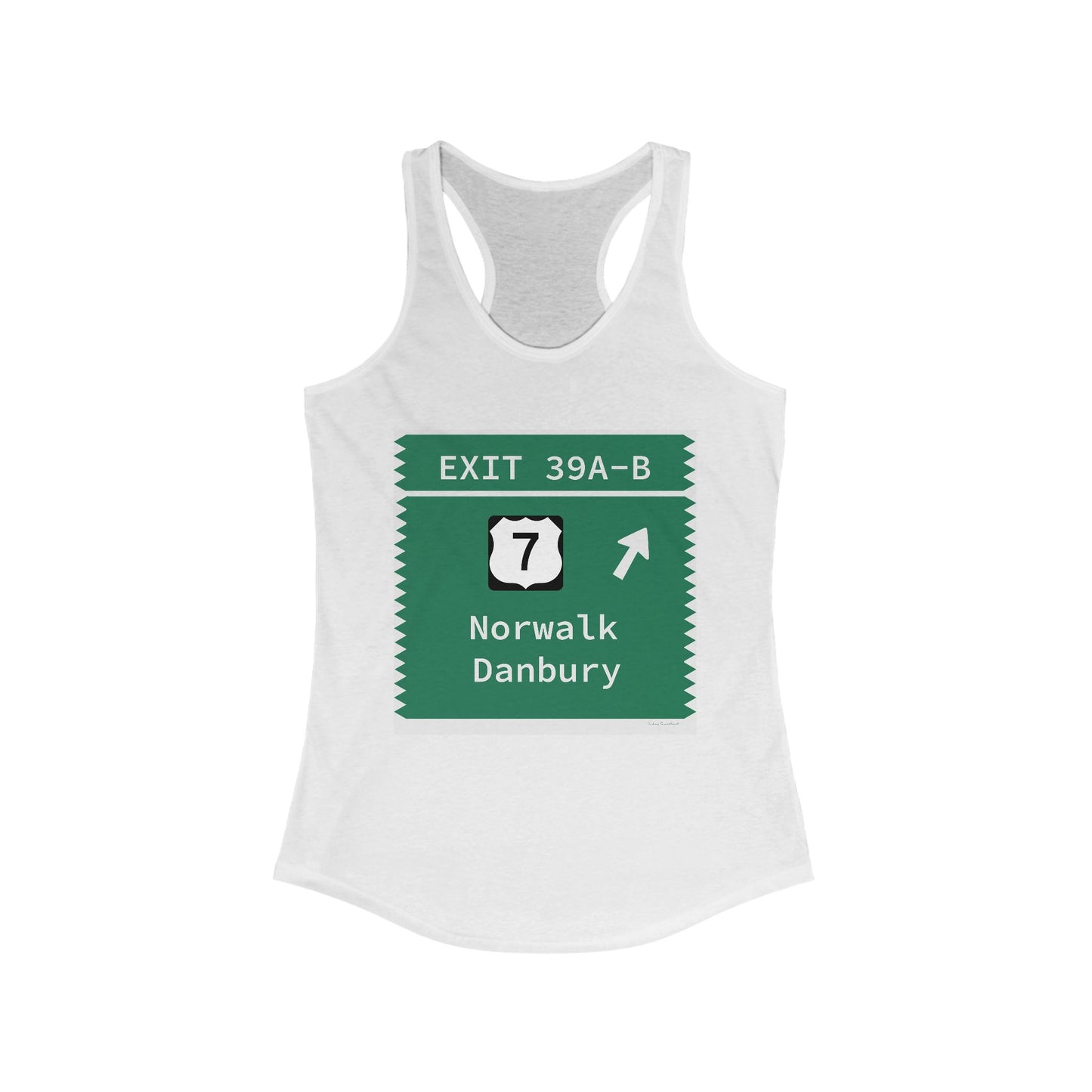 Vintage Merritt Parkway Exit 39 A-B Sign Women's Ideal Racerback Tank Top