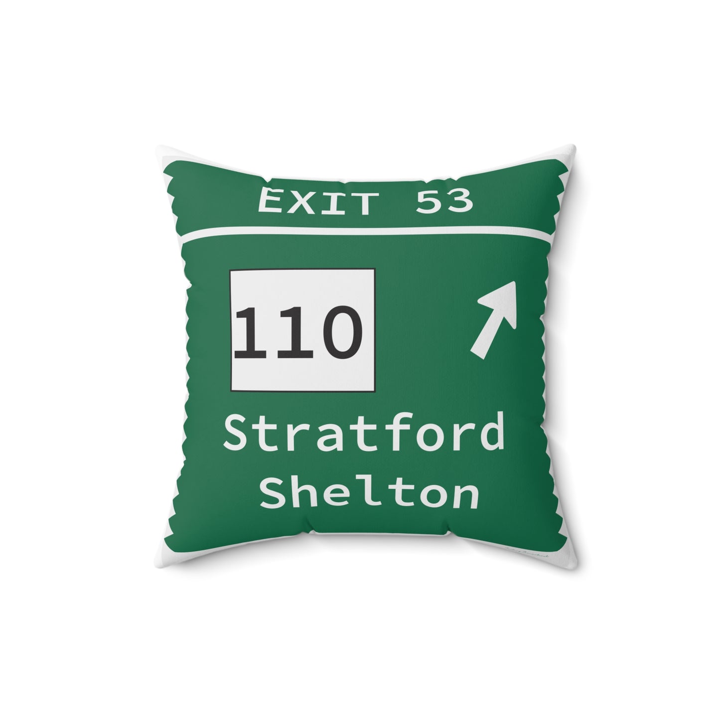 Vintage Merritt Parkway Exit 53 Sign Spun Polyester Square Pillow