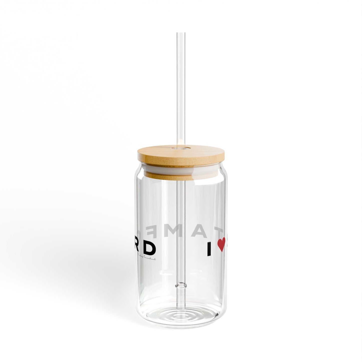 Stamford Vision Glass Can with Straw and Lid, 16oz