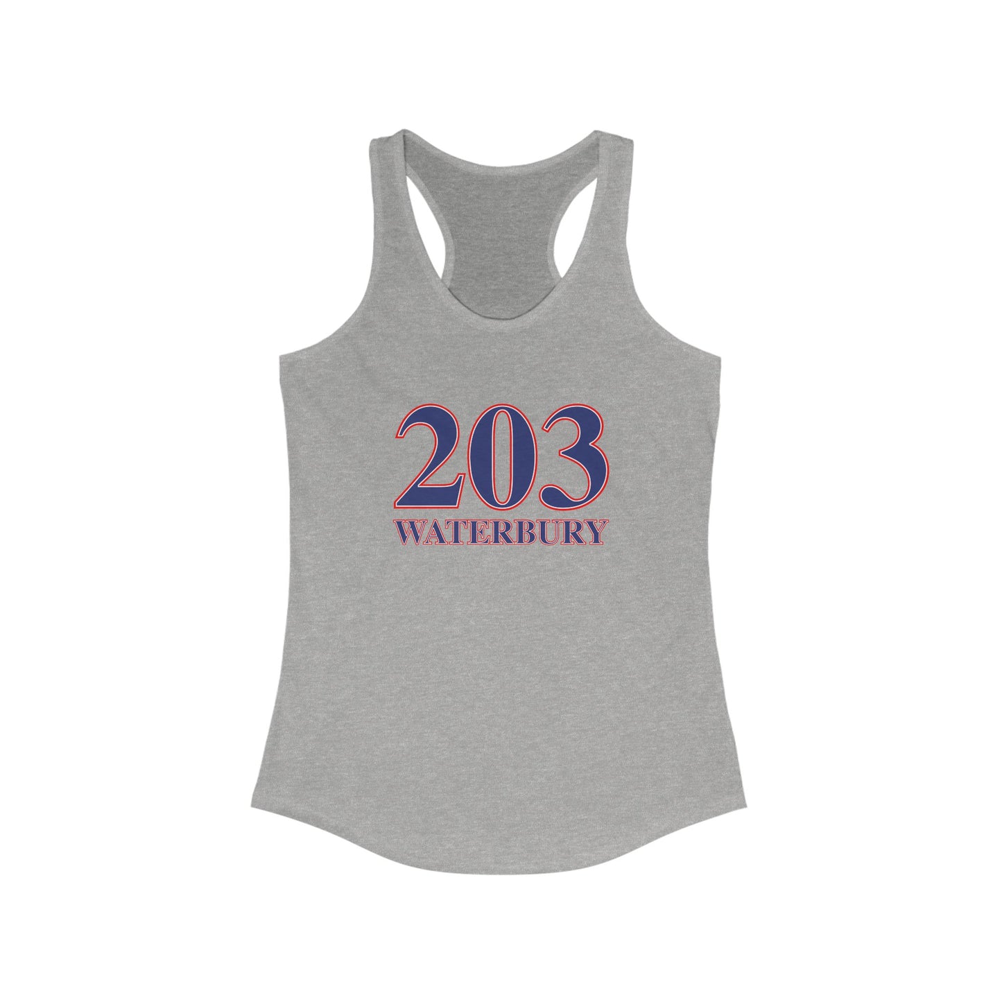 203 Waterbury Red, White & Blue Women's Ideal Racerback Tank Top