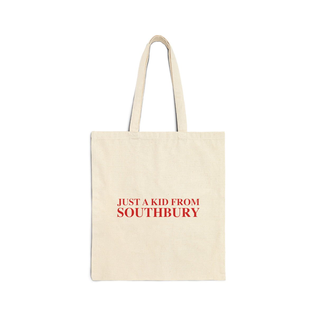 Just a kid from Southbury Cotton Canvas Tote Bag