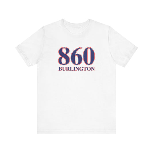 860 Burlington Red White & Blue Unisex Jersey Short Sleeve T-Shirt