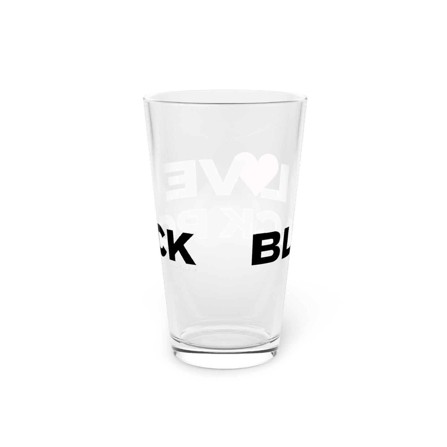 Love Black Rock Pint Glass, 16oz