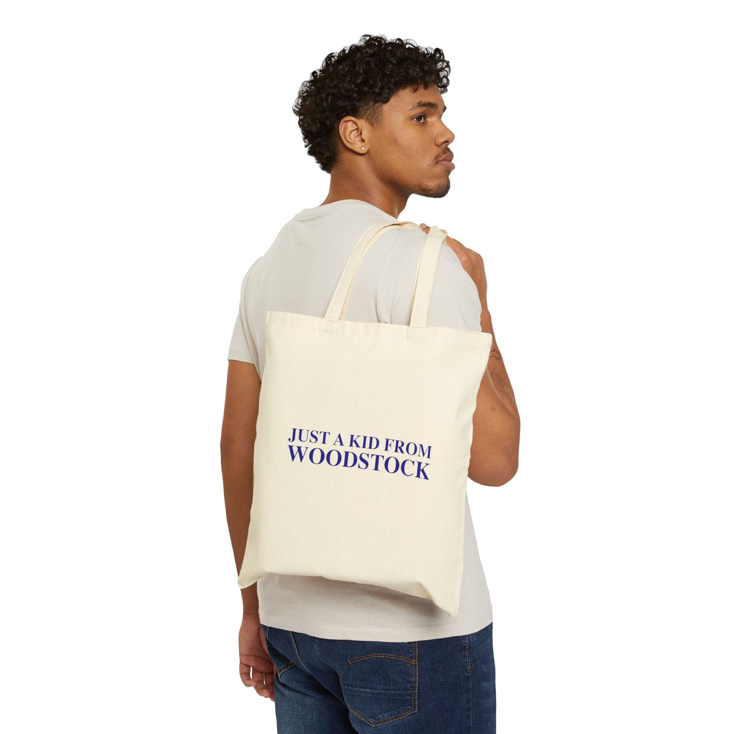 Just a kid from Woodstock Cotton Canvas Tote Bag