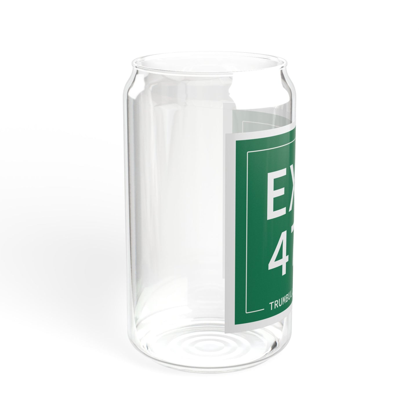 Vintage Exit 47 Merritt Parkway Sign Sipper Glass, 16oz