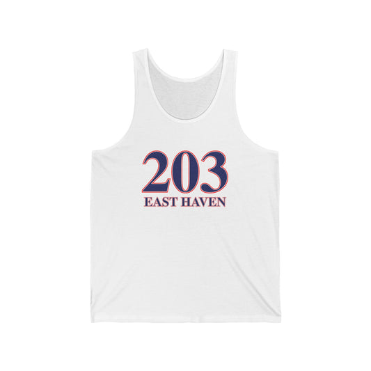 203 East Haven Red White & Blue Unisex Jersey Tank Top