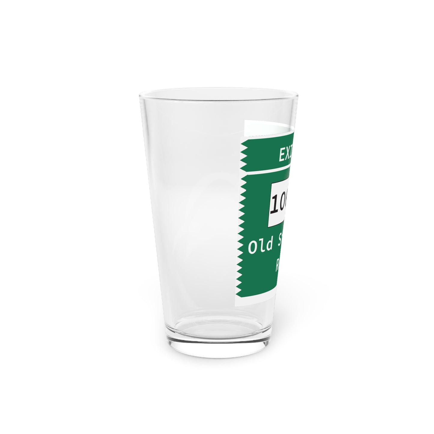 Vintage Merritt Parkway Exit 36 Sign Pint Glass, 16oz