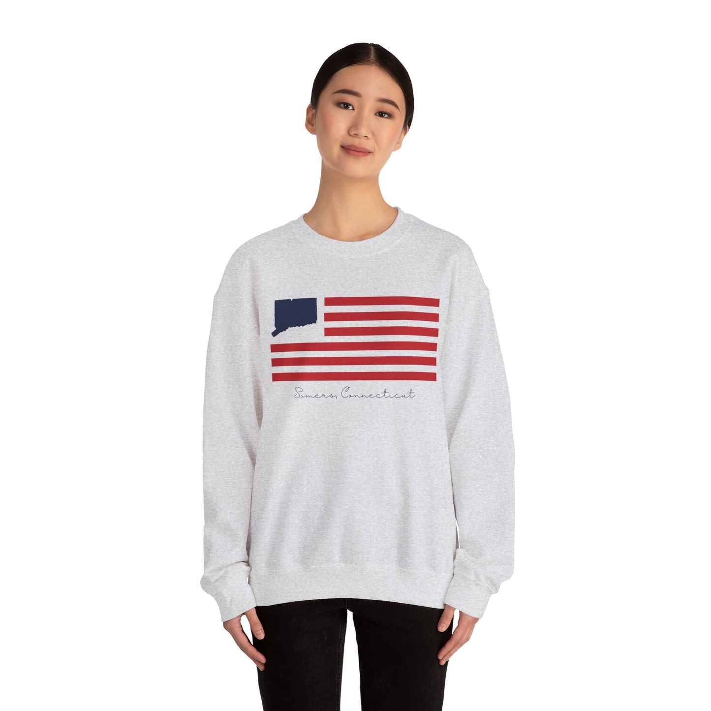 Somers Connecticut Flag Unisex Heavy Blend™ Crewneck Sweatshirt