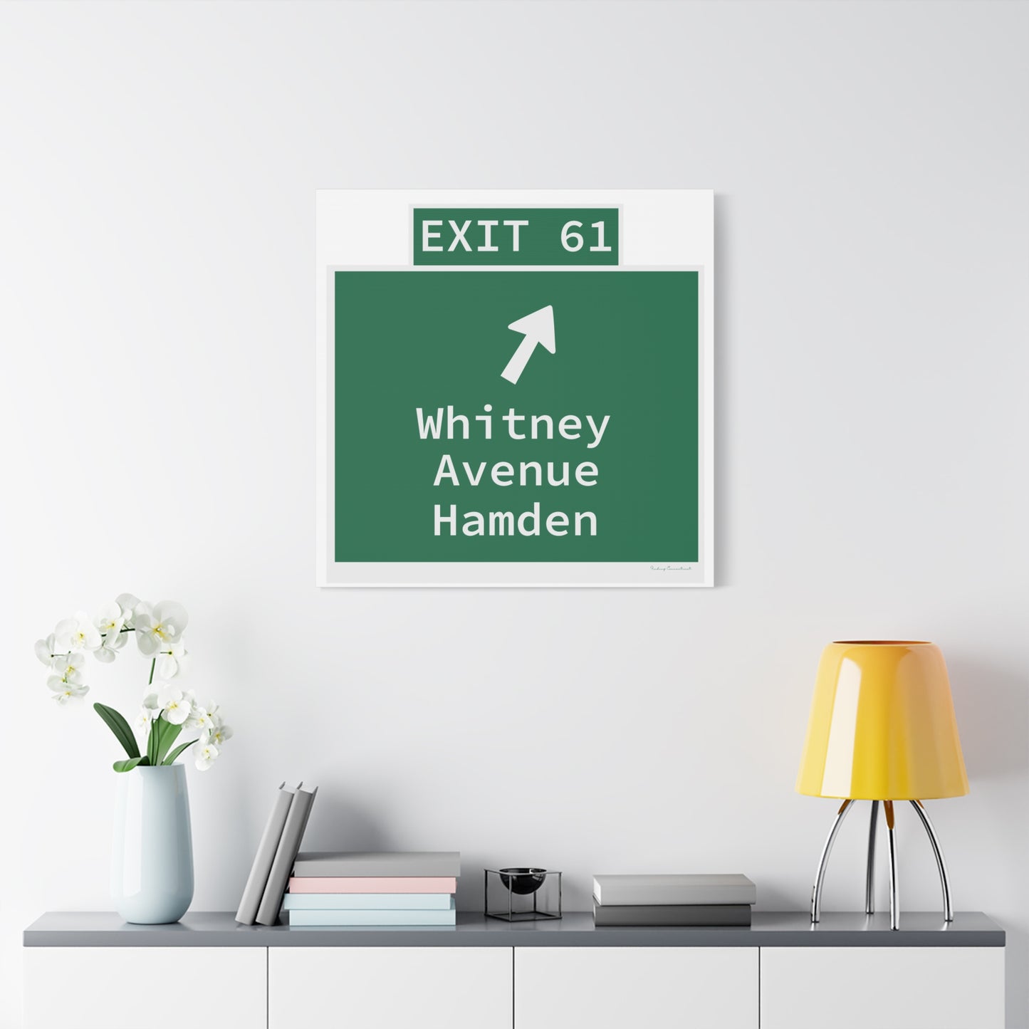 Vintage WCP Exit 61 Sign Matte Canvas, Stretched, 1.25"