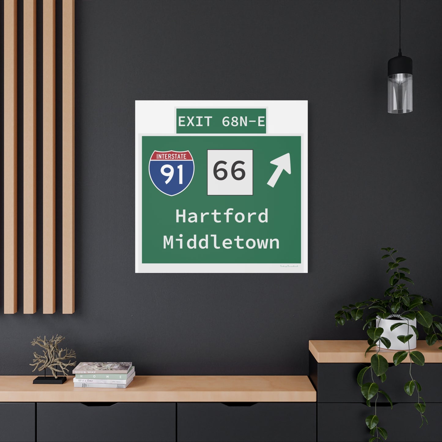 Vintage WCP Exit 68-NE Sign Matte Canvas, Stretched, 1.25"