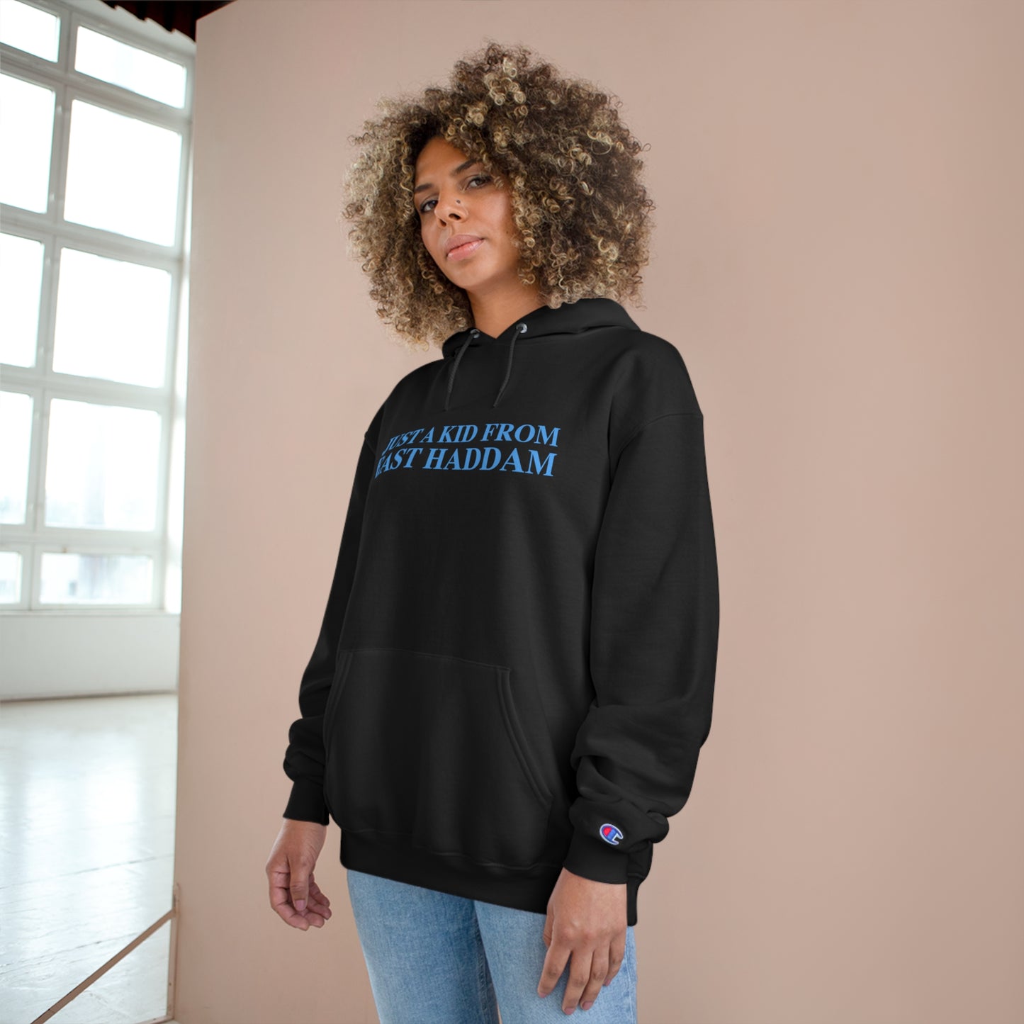 Just a kid from East Haddam Champion Hoodie