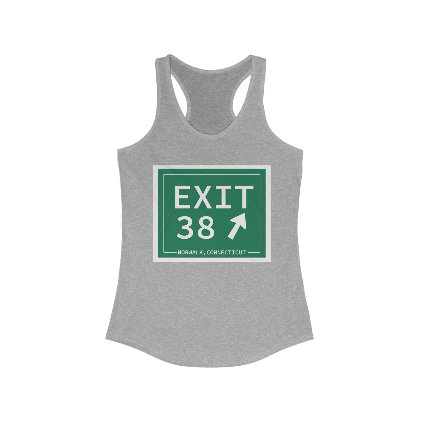 Vintage Exit 38 Merritt Parkway Sign Women's Ideal Racerback Tank Top