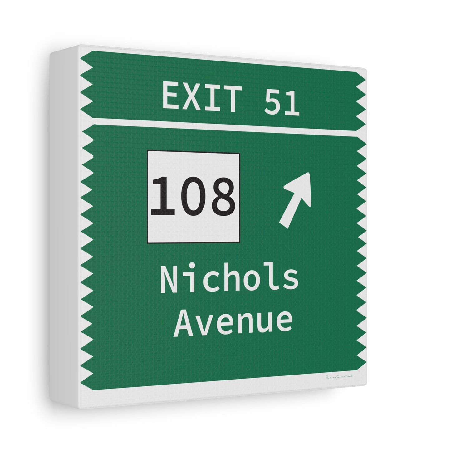 Vintage Merritt Parkway Exit 51 Sign Matte Canvas, Stretched, 1.25"