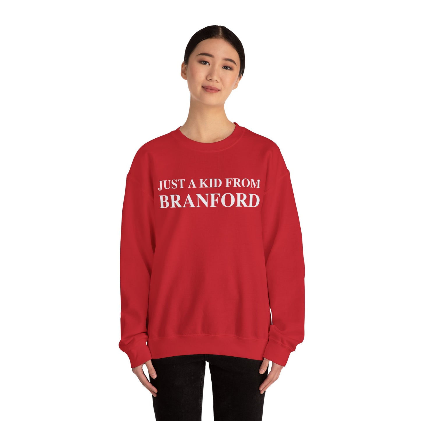 Just a kid from Branford Unisex Heavy Blend™ Crewneck Sweatshirt